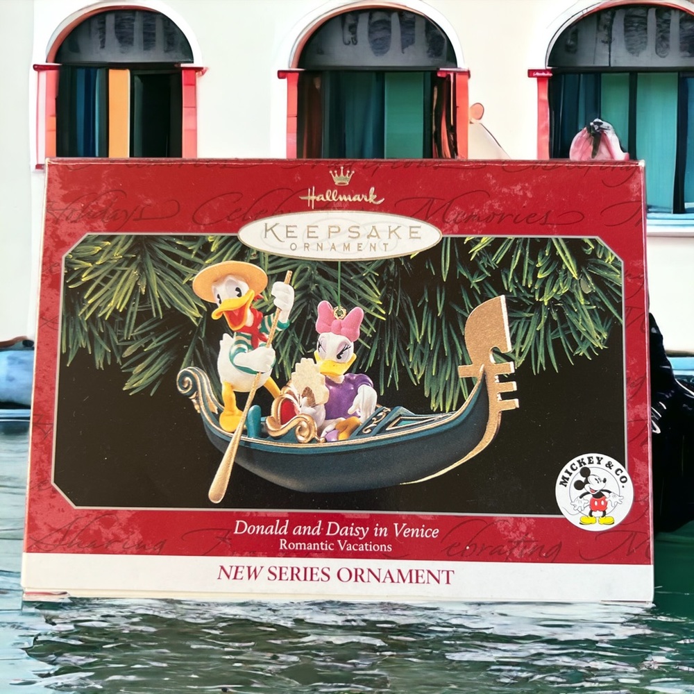 Hallmark Keepsake Christmas Ornament 1998 Disney Donald Duck and Daisy in Venice